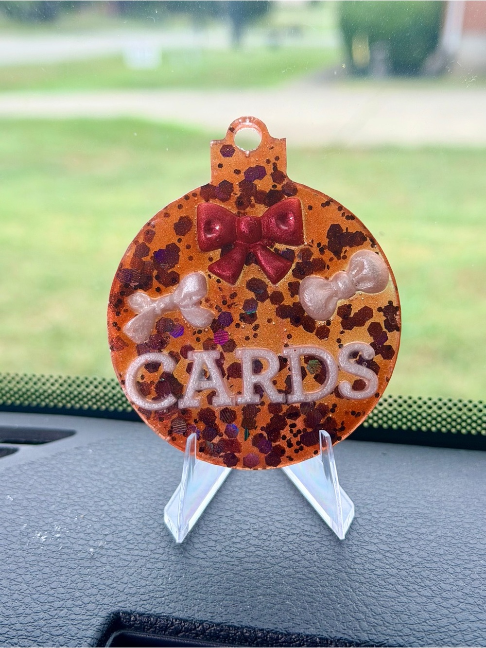 Handmade Louisville Cardinals red black Glitter Ornament